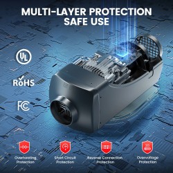 KROAK K-U5 diesel-ilmalämmitin 8 kW 12V/24V termostaatti adapteri pakettiautoihin kuorma-autoihin matkailuautoihin