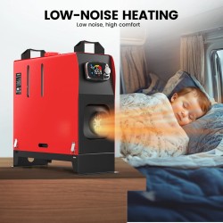 KROAK K-S diesel-ilmanlämmitin 12V/24V 5–8kW termostaatilla ja sovittimella