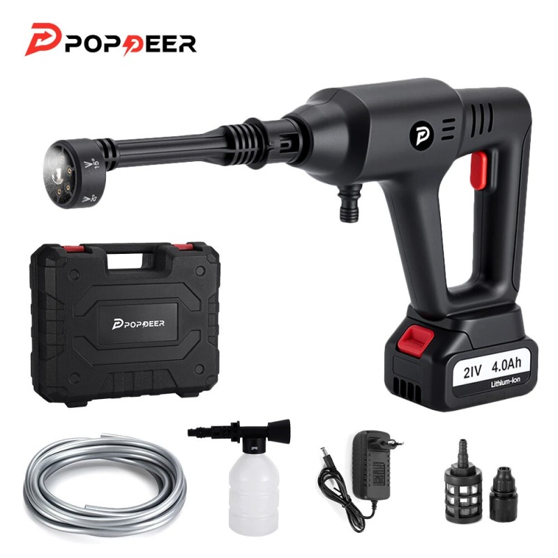 POPDEER PD W01 langaton autonpesukone 4 0 Ah 200 bar 3500 W kuusitoiminen monitoimisuutin