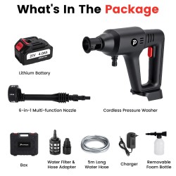 POPDEER PD-W01 langaton autonpesukone 4,0 Ah 200 bar 3500 W kuusitoiminen monitoimisuutin