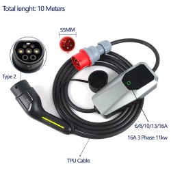 Tyypin 2 sähköauton laturi 11 kW kolmivaiheinen säädettävä 6–16A ajastimella CEE5EE1634Y CEE5EE16310Y