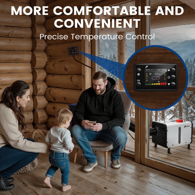 HCALORY HBH2 5L 8KW diesel-lämmitin automaattikäynnistys bluetooth kaukosäädin matkailuautoihin veneisiin