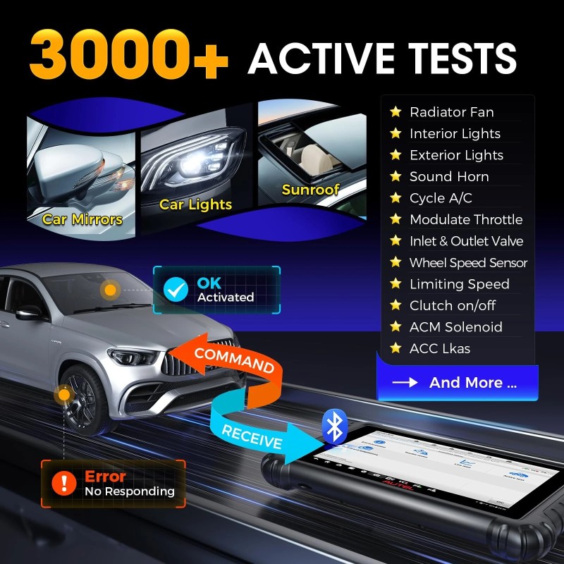 Autel MS906 Pro auton diagnostiikkatyökalu ohjausyksikön koodaus kaksisuuntaiset testit