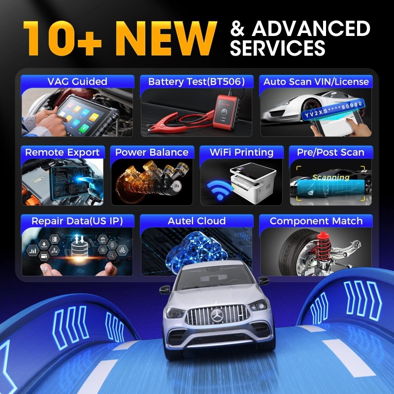 Autel MS906 Pro auton diagnostiikkatyökalu ohjausyksikön koodaus kaksisuuntaiset testit