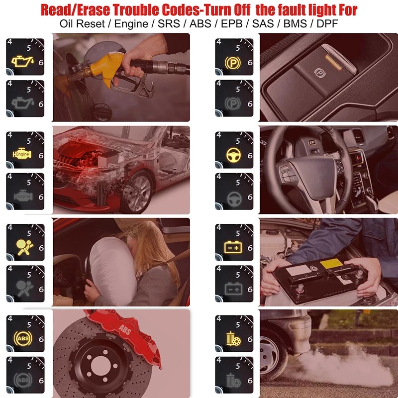 Autel Maxicheck Pro OBD2-skanneri auton diagnostiikka- ja huoltotyökalu ABS SRS EPB DPF tukee 12 kieltä