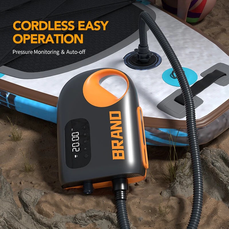 Kannettava sähköinen ilmapumppu SUP-laudalle kajakkiin veneeseen 20 PSI 12000mAh