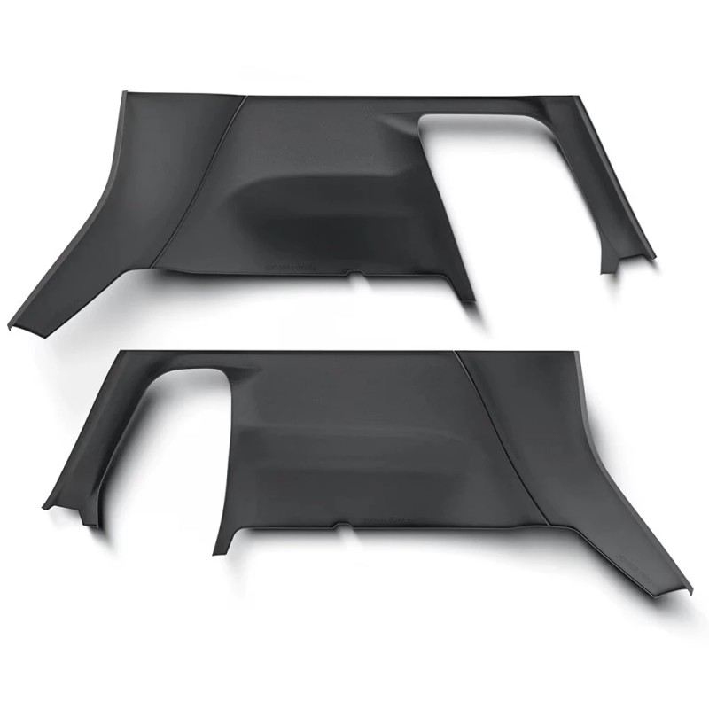 Täysin käärityt takatavaratilan sivupotkusuojat musta Tesla Model Y 2025