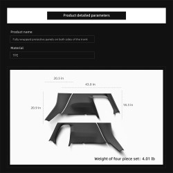 Takatavaratilan sivupotkusuojat musta Tesla Model Y 2025