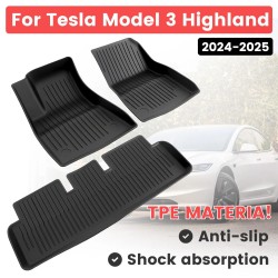 Lattiamattosarja Tesla Model 3 Highland 2024-2025 TPE vedenpitävä liukumaton 3-osainen