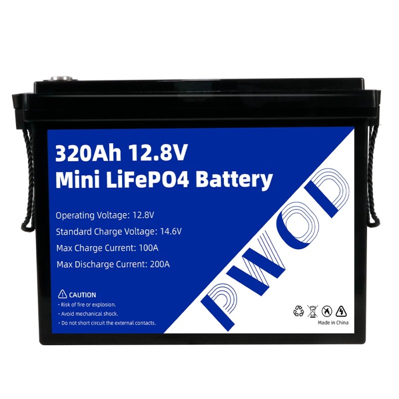 PWOD 12,8V 320Ah 3840Wh kompakti LiFePO4 akku energialaatikko veneelle ja matkailuvaunuun IP65