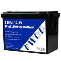 PWOD 12,8V 320Ah 3840Wh kompakti LiFePO4 akku energialaatikko veneelle ja matkailuvaunuun IP65