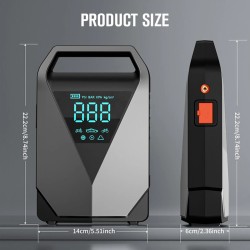 TUERBB 3000A/4000A monitoiminen apukäynnistin ja ilmakompressori kannettava varavirtalähde 12V autoihin