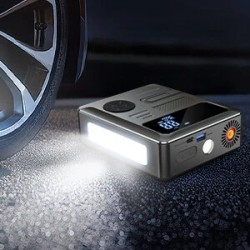 Mudiro 6000 A apukäynnistin ilmakompressorilla 150 PSI:n 30 W pikalataus 2 LED-valoa älykäs näyttö autoihin