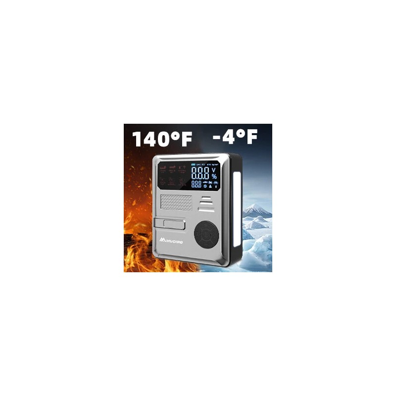 Mudiro 6000 A apukäynnistin ilmakompressorilla 150 PSI:n 30 W pikalataus 2 LED-valoa älykäs näyttö autoihin