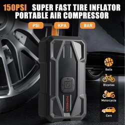 POPDEER PD-JA5 apukäynnistin 5000A ilmakompressori 150psi rengaspumppu PD30W USB-C pikalataus näyttö taskulamppu säilytyskotelo