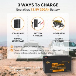 JSDSOLAR 12V 200Ah litium-rautafosfaattiakku Bluetoothilla yli 8000 sykliä veneeseen ja matkailuautoon