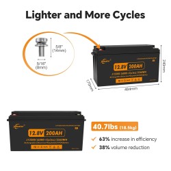 JSDSOLAR 12V 200Ah litium-rautafosfaattiakku Bluetoothilla yli 8000 sykliä veneeseen ja matkailuautoon