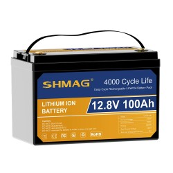 SHMAG 12.8V 100Ah LiFePO4 akku 1280Wh 4000 sykliä pitkäikäinen nopea lataus varavoima retkeilyyn