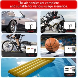 TUERBB T-N1 kannettava apukäynnistin ja ilmakompressori 88W 22 mm sylinteri 12V säädettävä paine LED