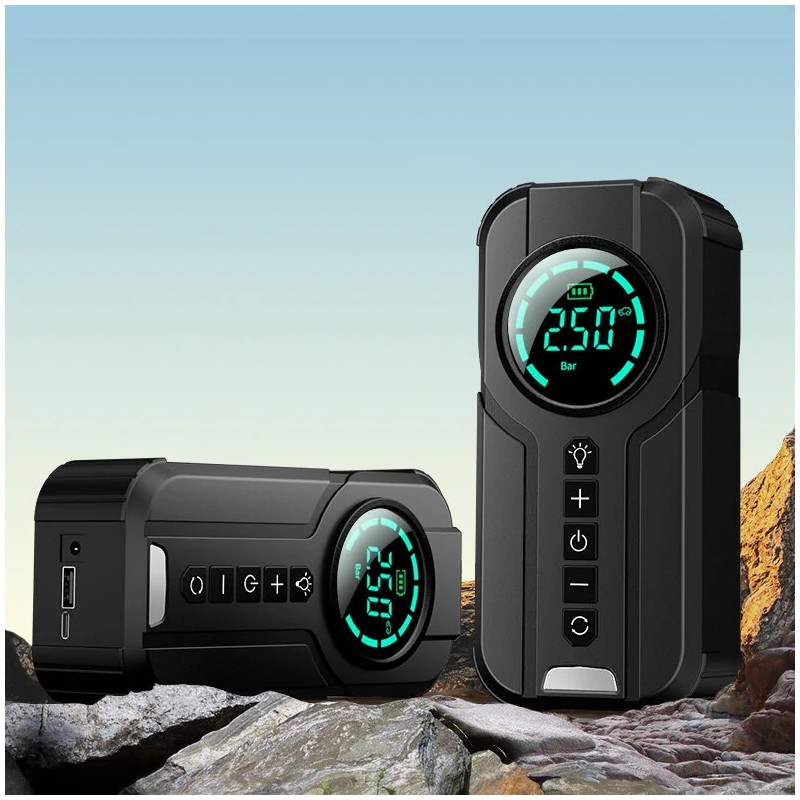 TUERBB T-AP01 langaton ilmapumppu 150psi minikokoinen kannettava auton hätävirtapankki HD-näyttö