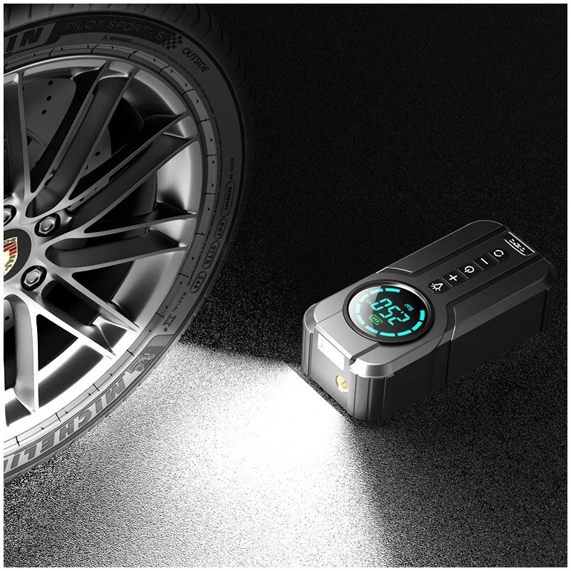 TUERBB T-AP01 langaton ilmapumppu 150psi minikokoinen kannettava auton hätävirtapankki HD-näyttö