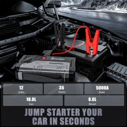 POPDEER PD-JA1 20000mAh 5000A ammattimainen kannettava hätäkäynnistin ilmapumpulla