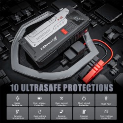 POPDEER PD-JA1 20000mAh 5000A ammattimainen kannettava hätäkäynnistin ilmapumpulla