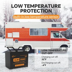 JSDSOLAR 12 voltin 100 ampeeritunnin litiumrautafosfaattiakku bluetoothilla yli 6000 sykliä veneelle ja asuntoautoon