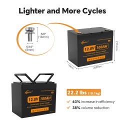 JSDSOLAR 12 voltin 100 ampeeritunnin litiumrautafosfaattiakku bluetoothilla yli 6000 sykliä veneelle ja asuntoautoon