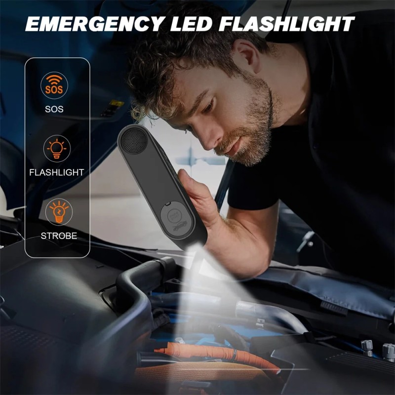 Kannettava 2000A apukäynnistin ja ilmakompressori 150PSI 16000mAh varavirtapankki led-taskulamppu