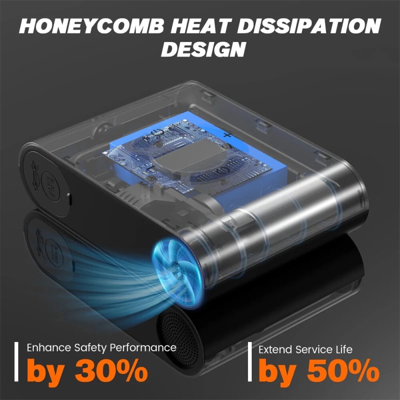 Kannettava 2000A apukäynnistin ja ilmakompressori 150PSI 16000mAh varavirtapankki led-taskulamppu