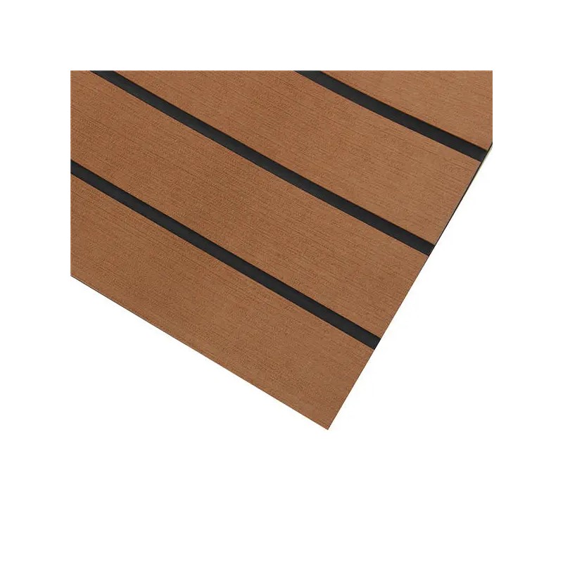 Eva-vaahtopaneeli 2400x600x6 mm veneen lattialle tekotiikki ruskea musta viiva