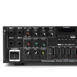 Sunbuck bluetooth stereo päätevahvistin 2-kanavainen hifi 1200W kaukosäädin usb sd fm led-näyttö