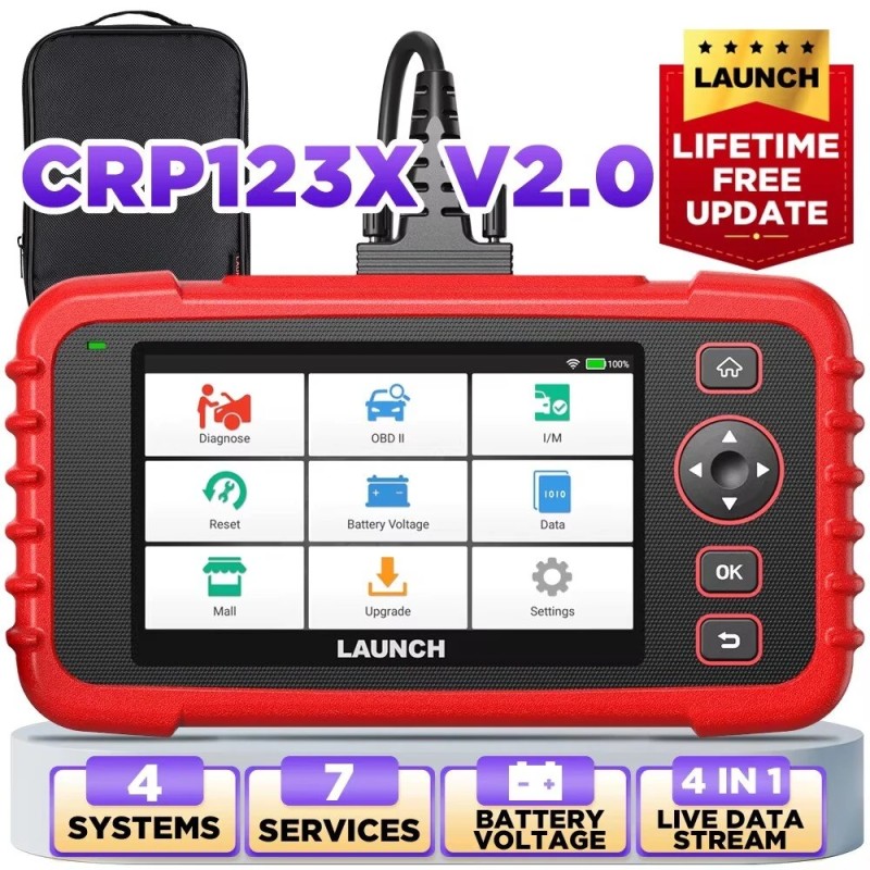 Launch CRP123X V2 0 OBD2 diagnostiikkatyökalu öljyn nollaus SAS ABS SRS