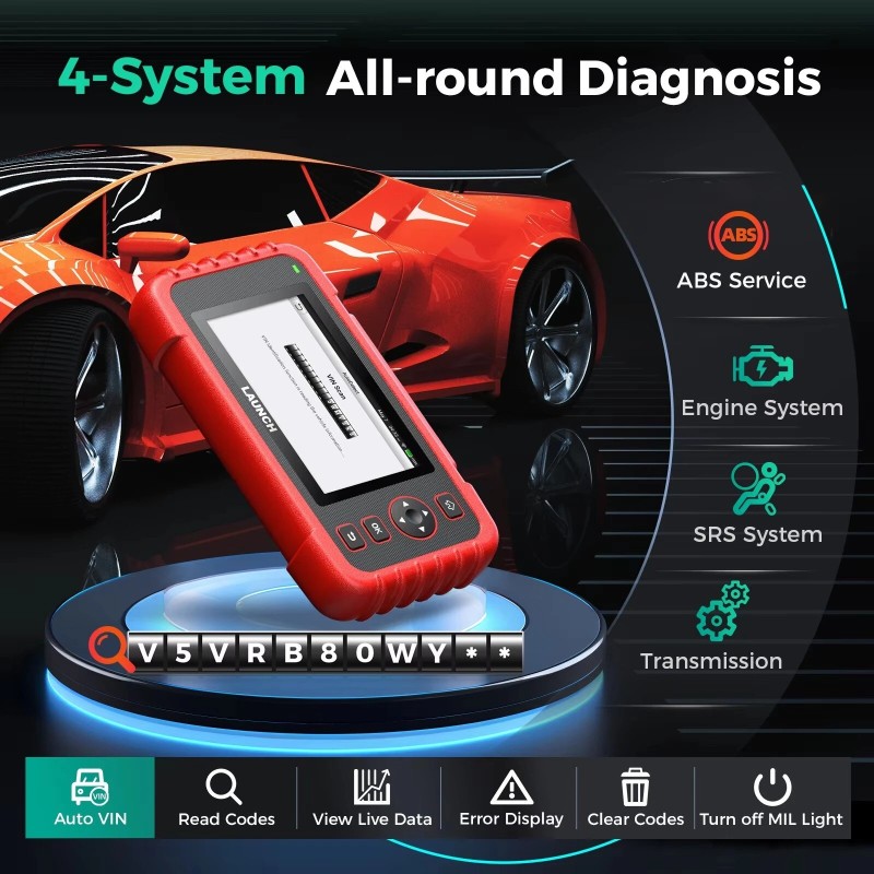 Launch CRP123X V2.0 OBD2 diagnostiikkatyökalu öljyn nollaus SAS ABS SRS