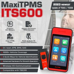 Autel MaxiTPMS ITS600E TPMS-diagnoosiskanneri uudelleenoppiminen ja skannaus öljyn nollaus yhteensopiva TBE200E kanssa