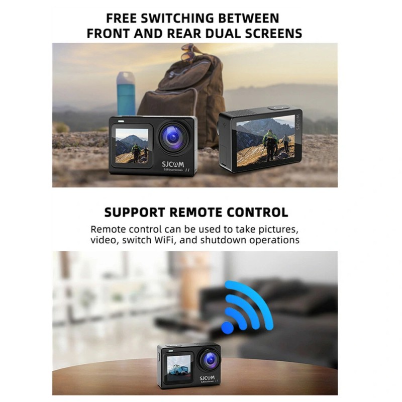 SJCAM SJ8 kaksoisnäyttöinen action-kamera 4K 30FPS langaton kaukosäädin vedenpitävä kotelo irrotettava akku