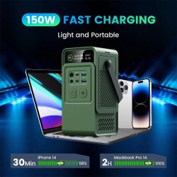 AP200L kannettava varavirtalähde 192Wh 200W teho aurinkopaneelille yhteensopiva 6-porttinen sisäänvedettävä LED-valo retkeilyyn