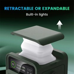 AP200L kannettava varavirtalähde 192Wh 200W teho aurinkopaneelille yhteensopiva 6-porttinen sisäänvedettävä LED-valo retkeilyyn