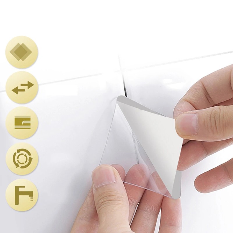 Jeteven 60/120/180 kpl monikäyttöinen kaksipuolinen teippisarja neliö- ja pyöreät läpinäkyvät jäljettömät pestävät