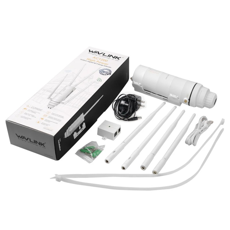 Wavlink ulkoreititin ac1200 kaksitaajuuksinen korkean tehon poe-tuki neljällä antennilla