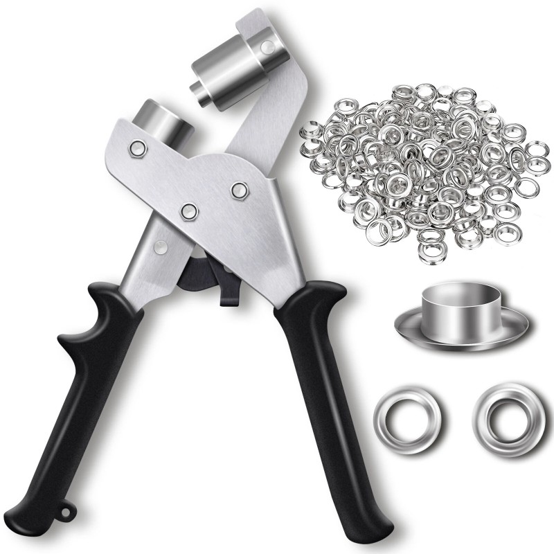 Sata painiketta sisältävät puristuspihdit kankaan rei itykseen ja nappien kiinnitykseen