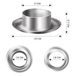 Sata painiketta sisältävät puristuspihdit kankaan rei'itykseen ja nappien kiinnitykseen