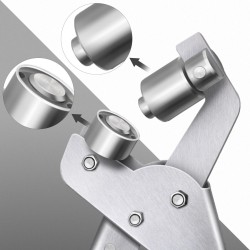 Sata painiketta sisältävät puristuspihdit kankaan rei'itykseen ja nappien kiinnitykseen