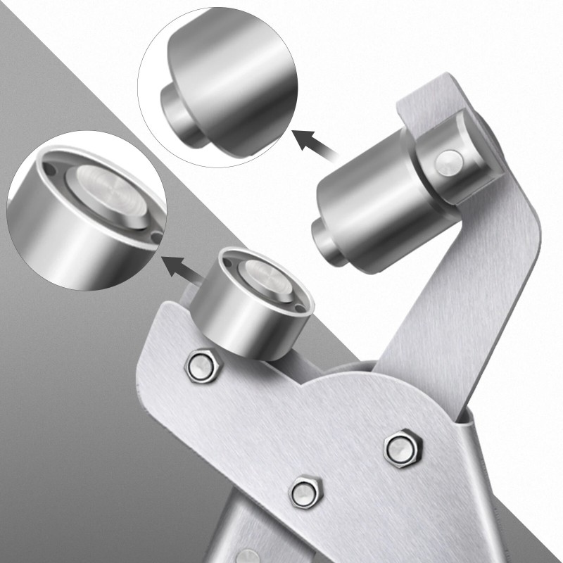 Sata painiketta sisältävät puristuspihdit kankaan rei'itykseen ja nappien kiinnitykseen