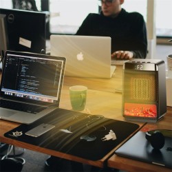 Kannettava pöytäliekkilämmitin 1500-wattinen nopea lämmitys ajastin valoefekteillä