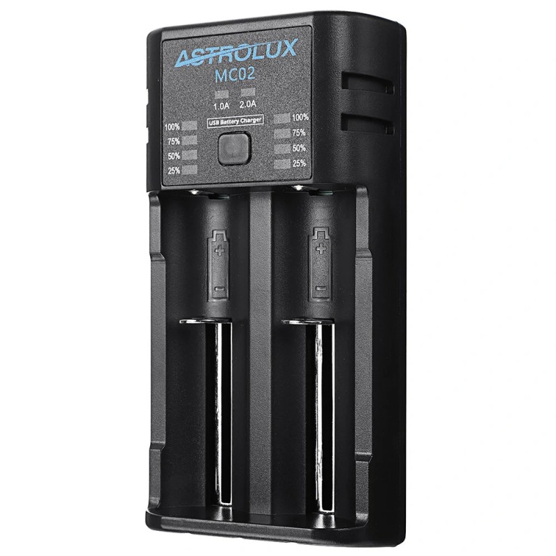 ASTROLUX MC02 kahden toiminnon usb-lataava miniakkulaturi ja varavirtapankki yhteensopiva 18650 21700 26650