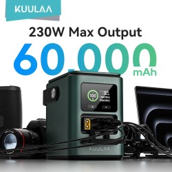 KUULAA 60000mAh 230W varavirtalähde säädettävä led-valo monipuoliset portit nopea lataus