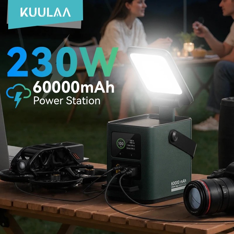 KUULAA 60000mAh 230W varavirtalähde säädettävä led-valo monipuoliset portit nopea lataus