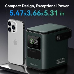 KUULAA 60000mAh 230W varavirtalähde säädettävä led-valo monipuoliset portit nopea lataus